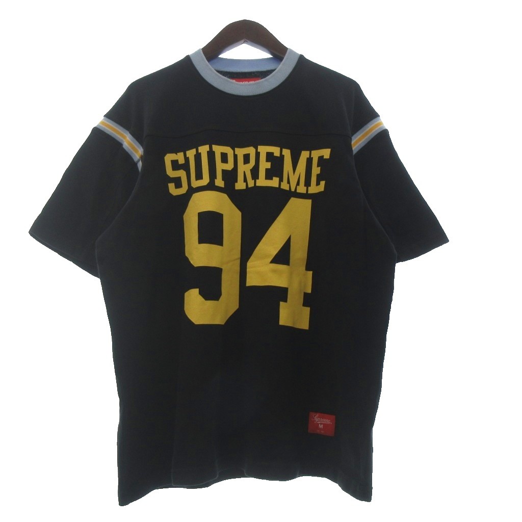 【中古】シュプリーム SUPREME SPLIT S/S FOOTBALL TOP プルオーバー 半袖 ロゴタイプ 綿織物 黒 黒いこと M メンズ 【ベクター 古着】 260510