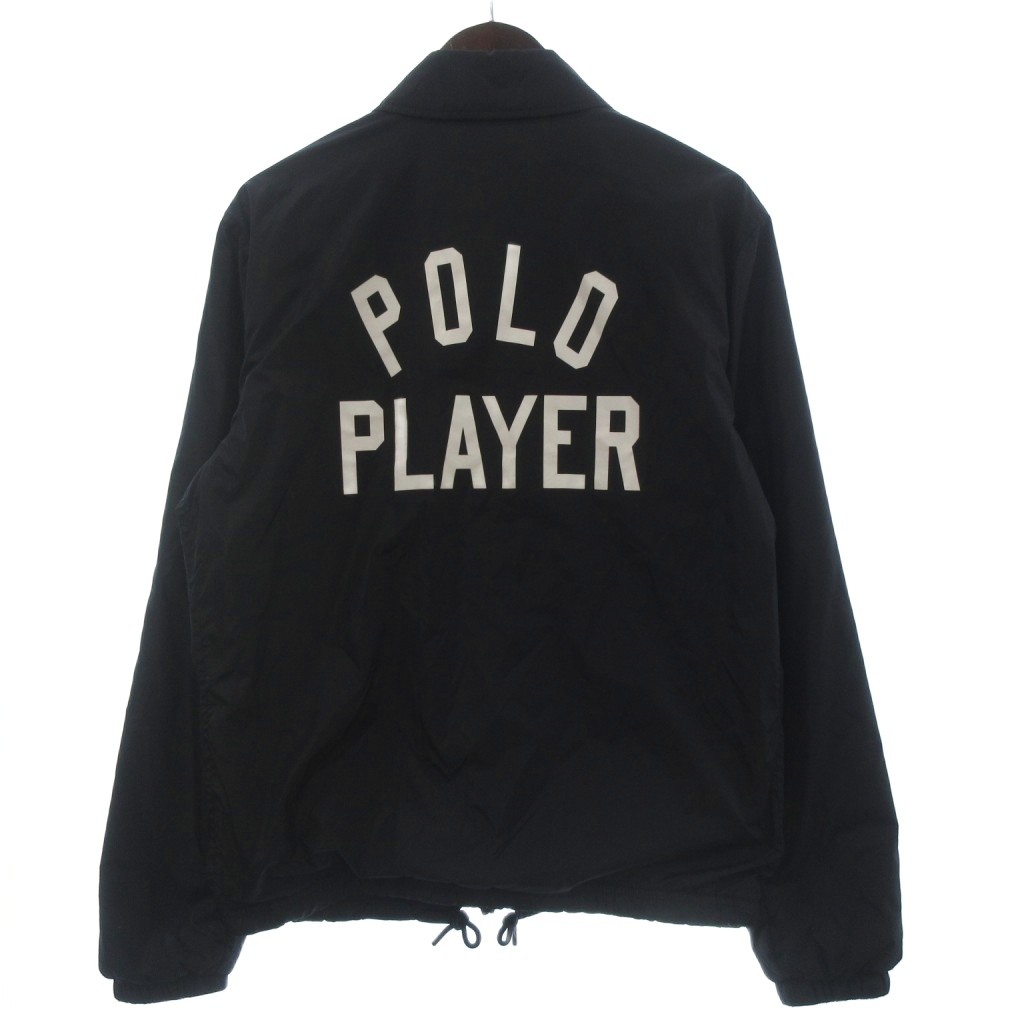 【中古】ポロ ラルフローレン POLO RALPH LAUREN コーチジャケット うしろ側ロゴタイプ 刷り上げる 裏地ワーヘル 長袖 XS 黒 黒いこと メンズ 【ベクター 古着】 260507