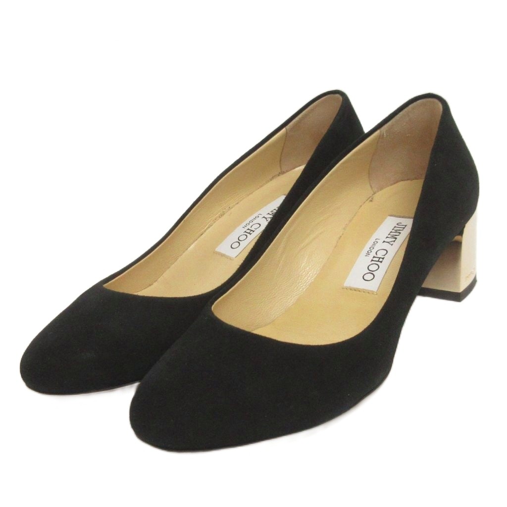 【中古】ジミーチュウ JIMMY CHOO パンプス チャンキーヒール スエード 黒 ブラック 36 レディース 【ベクトル 古着】 260511｜ブランド古着ベクトルプレミアム店
