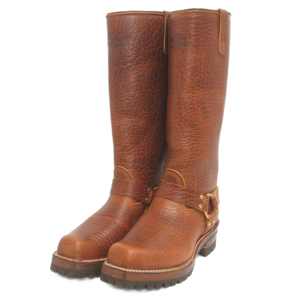 【中古】未当て嵌める品 ウエスコ WESCO ロングブーツ バイソンレザー 輪っか馬具 スクエアトゥ 茶 赤銅色 10EE メンズ 【ベクター 古着】 260526