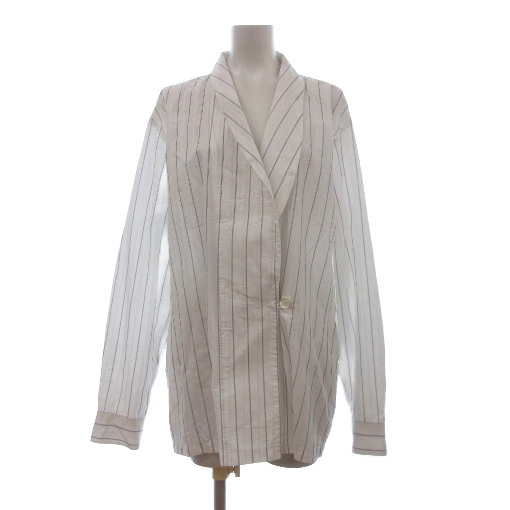 【中古】ドリスヴァンノッテン DRIES VAN NOTEN シャツジャケット 長袖 薄手 1B コットン ストライプ 白 ホワイト M メンズ 【ベクトル 古着】 260724|ブランド古着ベクトルプレミアム店