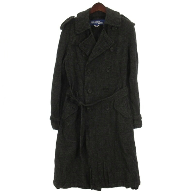 【中古】ジュンヤワタナベマン JUNYA WATANABE MAN チェック トレンチコート ロング WL-C010 AD2013 グレー XS メンズ 【ベクトル 古着】 251109