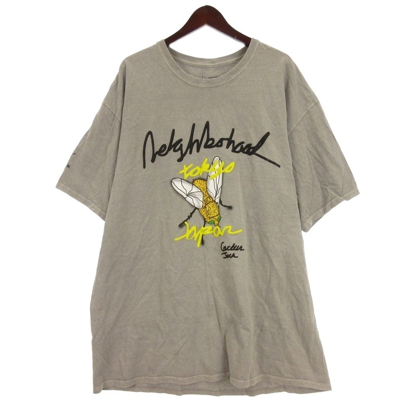【中古】ネイバーフッド NEIGHBORHOOD × トラヴィススコット Travis Scott CACTUS JACK Carousel Tシャツ カットソー 長袖 グレー XL ☆AA★ メンズ 【ベクトル 古着】 251223