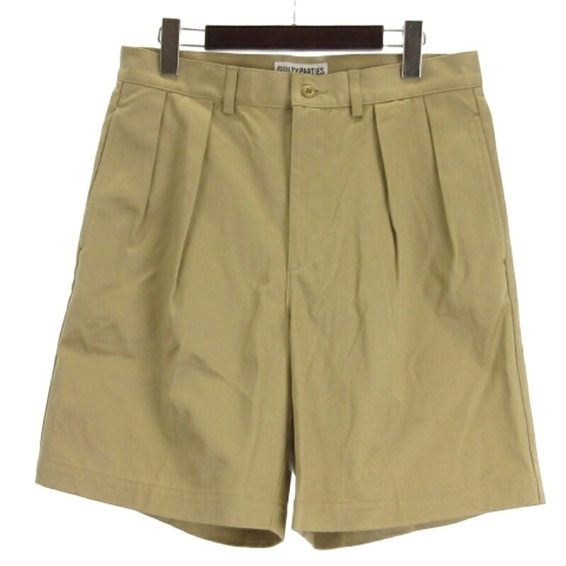 【中古】ワコマリア WACKO MARIA DOUBLE PLEATED CHINO SHORT TROUSERS チノ ショートパンツ 24SS-WMP-PT12 ベージュ M メンズ 【ベクトル 古着】 260402