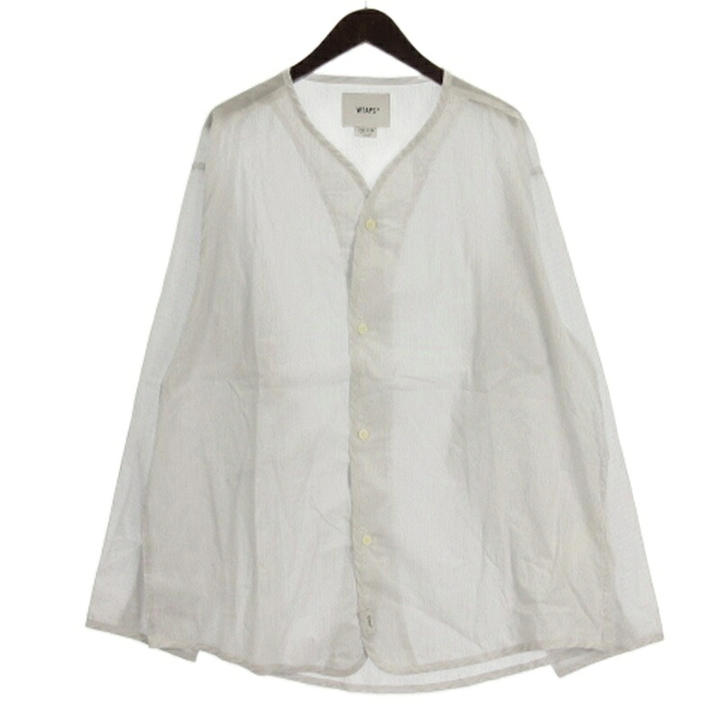 【中古】ダブルタップス WTAPS 25AW SCOUT 02 / LS / COTTON. BROADCLOTH. TEXTILE ストライプシャツ 長袖 252CWDT-SHM07 ホワイト 4 メンズ 【ベクトル 古着】 260120