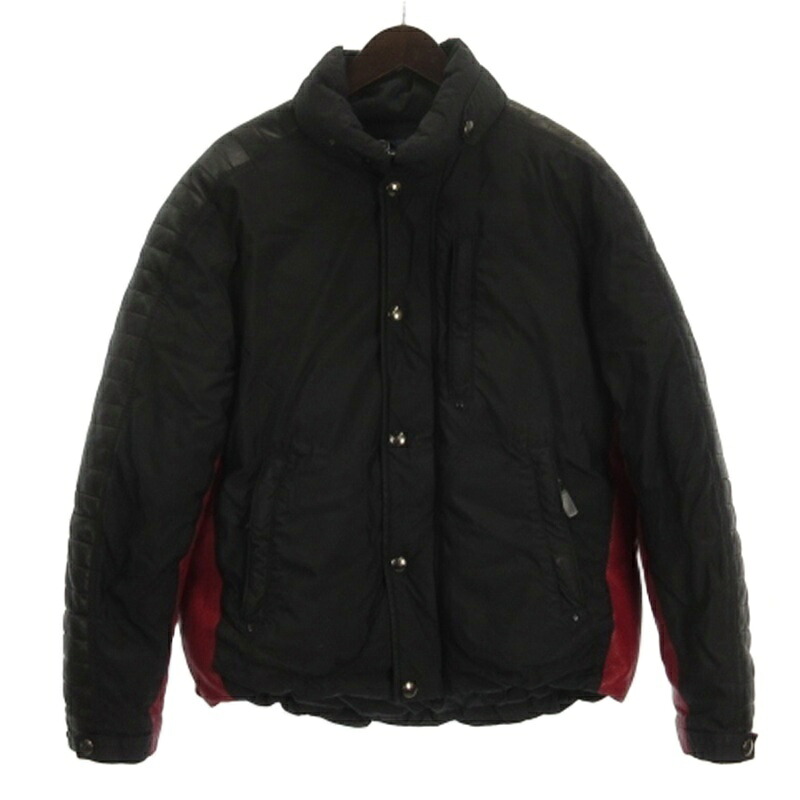 【中古】ポロ バイ ラルフローレン Polo by Ralph Lauren ダウンジャケット レザー切替 ブラック M メンズ 【ベクトル 古着】 260210｜ブランド古着ベクトルプレミアム店