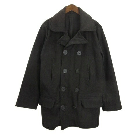 【中古】 ワイパ WAIPER 羊毛 P厚地の外套 42R 黒いこと ■GY12 WP74 メンズ 【ベクター 古着】 260219
