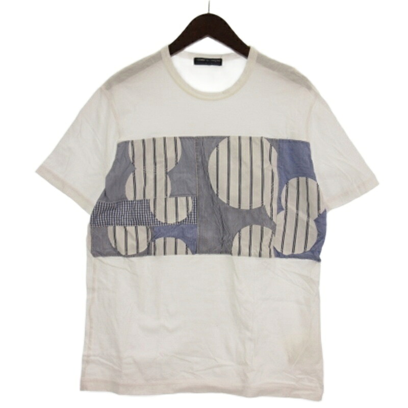【中古】コムデギャルソンオム COMME des GARCONS HOMME パッチワーク Tシャツ 半袖 HP-T004 AD2015 ホワイト L ■GY12 メンズ 【ベクトル 古着】 260306