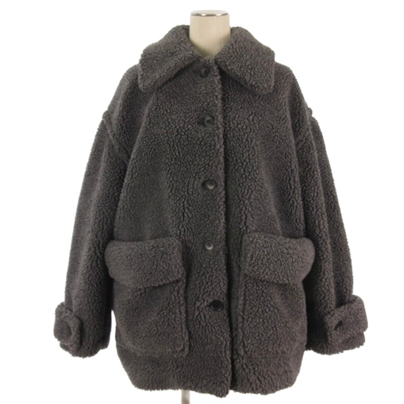【中古】クラネ CLANE RIDGE POCKET BOA OVER COAT ラージポケット オーバー コート ボア 17104-0552 グレー 1 レディース 【ベクトル 古着】 260316