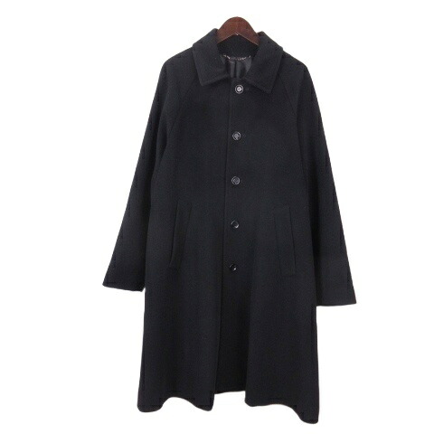 【中古】ミシェル 71MICHAEL ウール アンゴラ混 ステンカラー コート M ブラック メンズ 【ベクトル 古着】 260319
