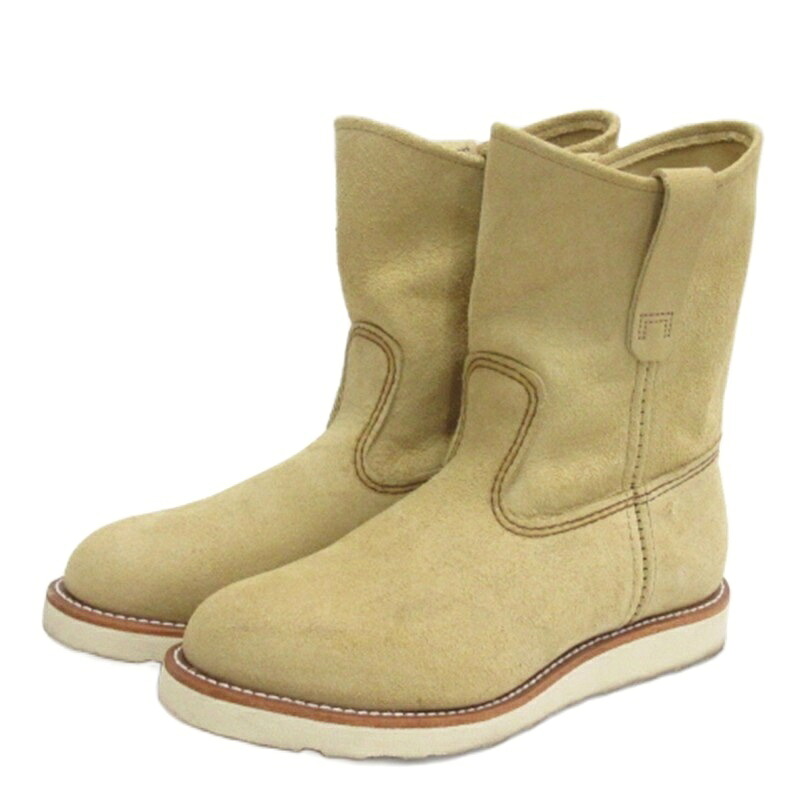 【中古】レッドウィング REDWING Pecos ペコス ブーツ スエード 8168 USA製 ベージュ 8E 26cm メンズ 【ベクトル 古着】 260318