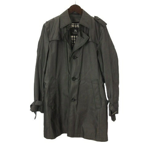 【中古】バーバリーブラックレーベル BURBERRY BLACK LABEL トレンチコート ラインドライブ付き添い人 ロング 裏地照合のしるし M 薄墨色系 ■GY62 メンズ 【ベクター 古着】 260426