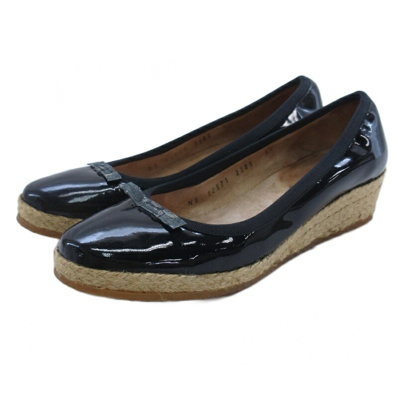 【中古】サルヴァトーレフェラガモ Salvatore Ferragamo エナメル シューズ ブラック 5.5 23cm ■GY62 レディース 【ベクトル 古着】 260328