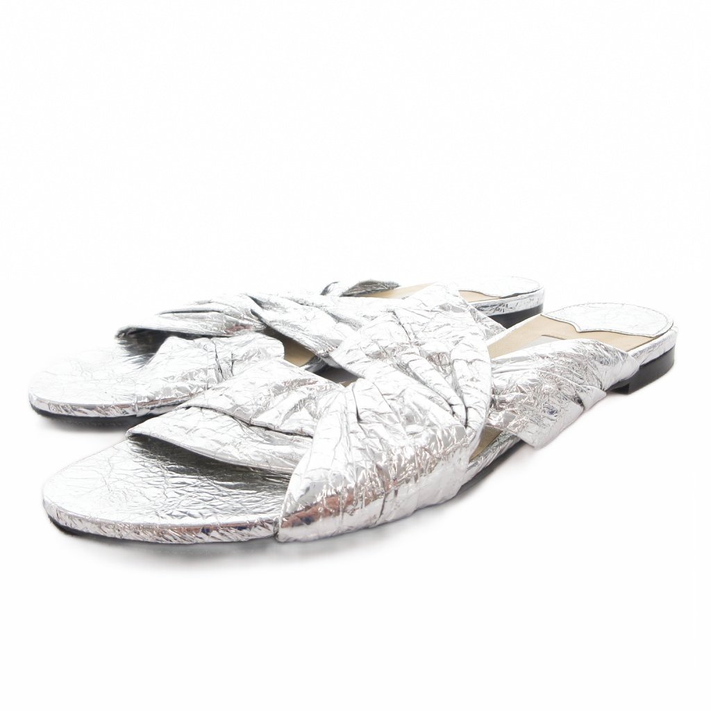 【中古】ジミーチュウ JIMMY CHOO サンダル 滑っこい しろがね色色合い 37 しろがね色色合い /FF ■GY62 レディース 【ベクター 古着】 260417 レディース靴-その他-サンダル