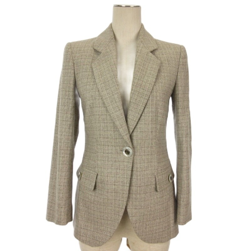【中古】ジョルジオアルマーニ GIORGIO ARMANI テーラード 上衣 シングル ベージュ系 36 ■GY62 レディース 【ベクター 古着】 260420