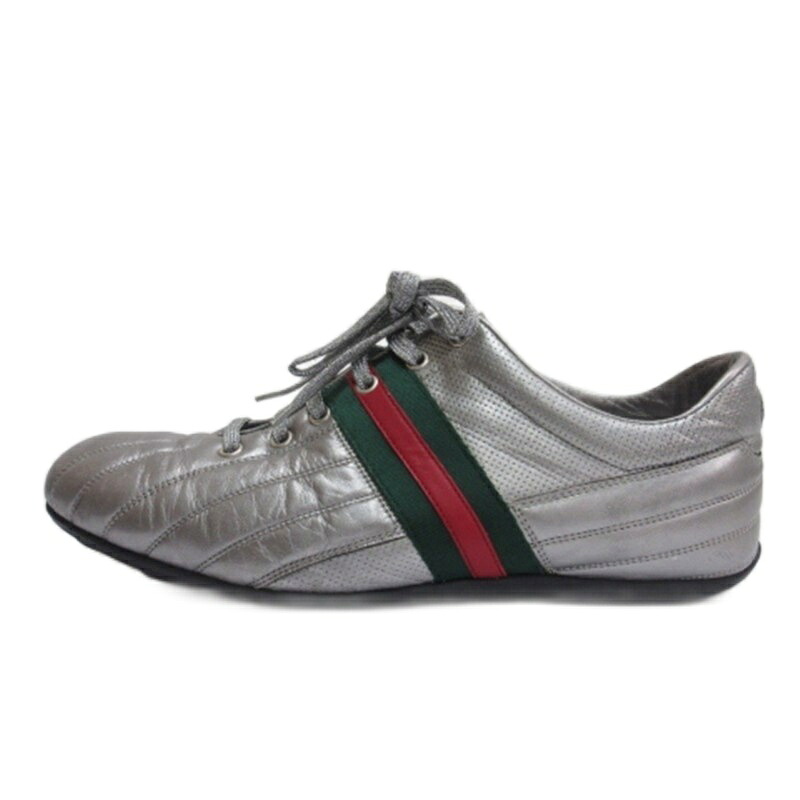 【中古】グッチ GUCCI シェリー酒伝達ルート スニーカー しろがね色 8 27糎 ■GY62 メンズ 【ベクター 古着】 260420