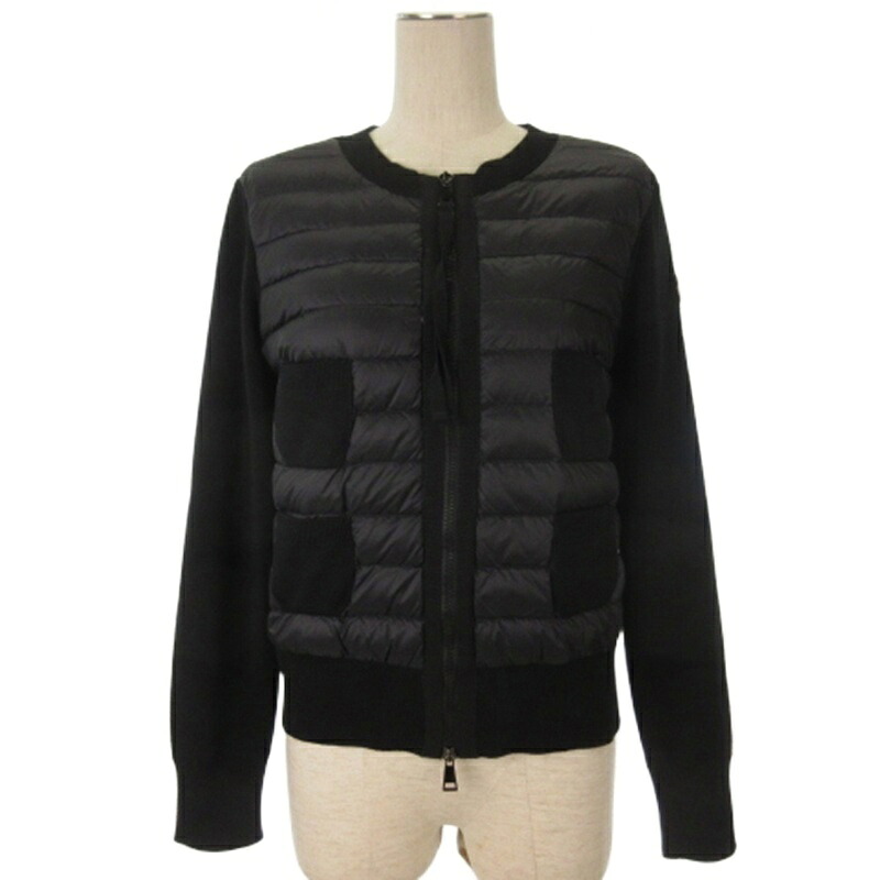 【中古】モンク軌跡 MONCLER TRICOT CARDIGAN トリコットジレー 編み物 うつり変わり 落ち込む 上衣 黒いこと M レディース 【ベクター 古着】 260330
