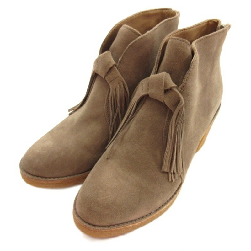 【中古】アグ UGG 遊撃手ブーツ フリンジ グレージュ  25糎 ■GY74 レディース 【ベクター 古着】 260525