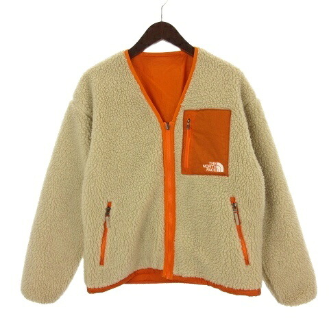 【中古】ザノースフェイス THE NORTH FACE リヴァーシブル ボア 上衣 XS ベージュ オレンジ色 NP72334 ■GY74 メンズ 【ベクター 古着】 260414