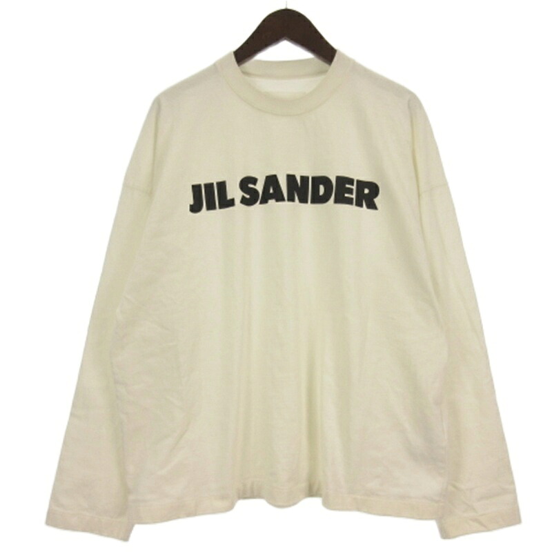 【中古】ジルサンダー JIL SANDER ロゴタイプ ティーシャツ カットソー 長袖 J22GC0136 白いこと M メンズ 【ベクター 古着】 260505