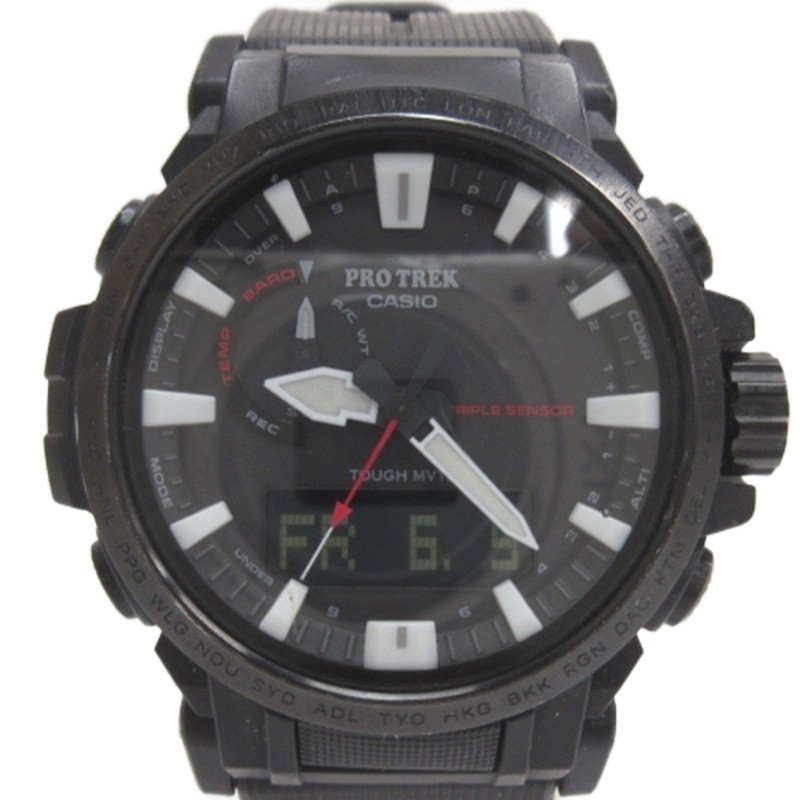 【中古】カシオ CASIO PROTREK プロトレック 電磁波ソーラー ウオッチ PRW-61Y メンズ 【ベクター 古着】 260606