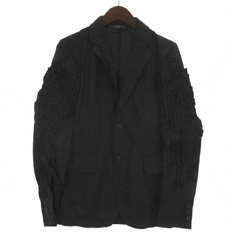 【中古】コムデギャルソンオムプリュス COMME des GARCONS HOMME PLUS フラウンス テーラード 上衣 羊毛 AD2011 黒いこと XS メンズ 【ベクター 古着】 260611