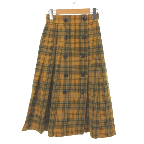 【中古】イヴサンローラン YVES SAINT LAURENT 前名取り草 読み合わせる 筋目 さあ美 スコート ひざ丈 S 羊毛 洋芥子 レディース 【ベクター 古着】 260610