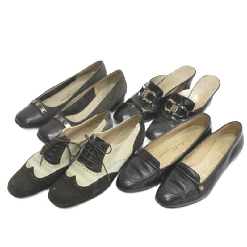 【中古】サルヴァトーレフェラガモ Salvatore Ferragamo パンプス 4足まとめ ガンチーニ ロゴ ブラック 6.5 ジャンク レディース 【ベクトル 古着】 260622｜ブランド古着ベクトルプレミアム店 7,770円
