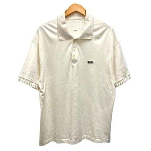 【中古】ビズビム VISVIM 0122105010018 22SS ポロシャツ カシミヤ混 ワンポイントロゴ 半袖 3 白 アイボリー メンズ 【ベクトル 古着】 250624