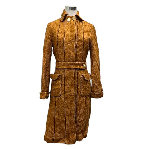 【中古】ミナペルホネン mina perhonen 90s 00s コート アウター ウール混 モヘア混 長袖 ロング丈 オレンジ レディース 【ベクトル 古着】 260310
