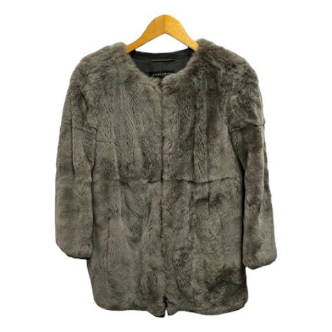 【中古】イネスエマーシャル ines&marechal ジャケット 長袖 ラビットファー 無地 36 チャコールグレイ レディース 【ベクトル 古着】 251226｜ブランド古着ベクトルプレミアム店