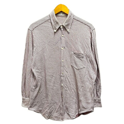 【中古】ブルネロクチネリ BRUNELLO CUCINELLI シャツ カジュアルシャツ ボタンダウンカラー チェック柄 長袖 赤 レッド メンズ 【ベクトル 古着】 251223