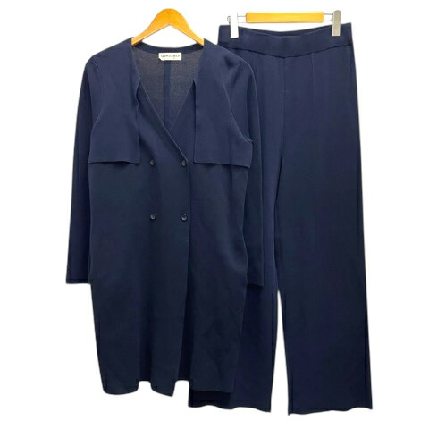 【中古】未使用品 GEORGES RECH セットアップ ジャケット パンツ ニット ストレッチ 無地 38 紺 ネイビー レディース 【ベクトル 古着】 260317