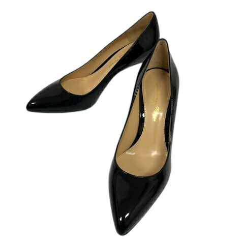 【中古】ジャンヴィトロッシ Gianvito Rossi パンプス ポインテッドトゥ エナメル 34.5 黒 ブラック レディース 【ベクトル 古着】 260317｜ブランド古着ベクトルプレミアム店