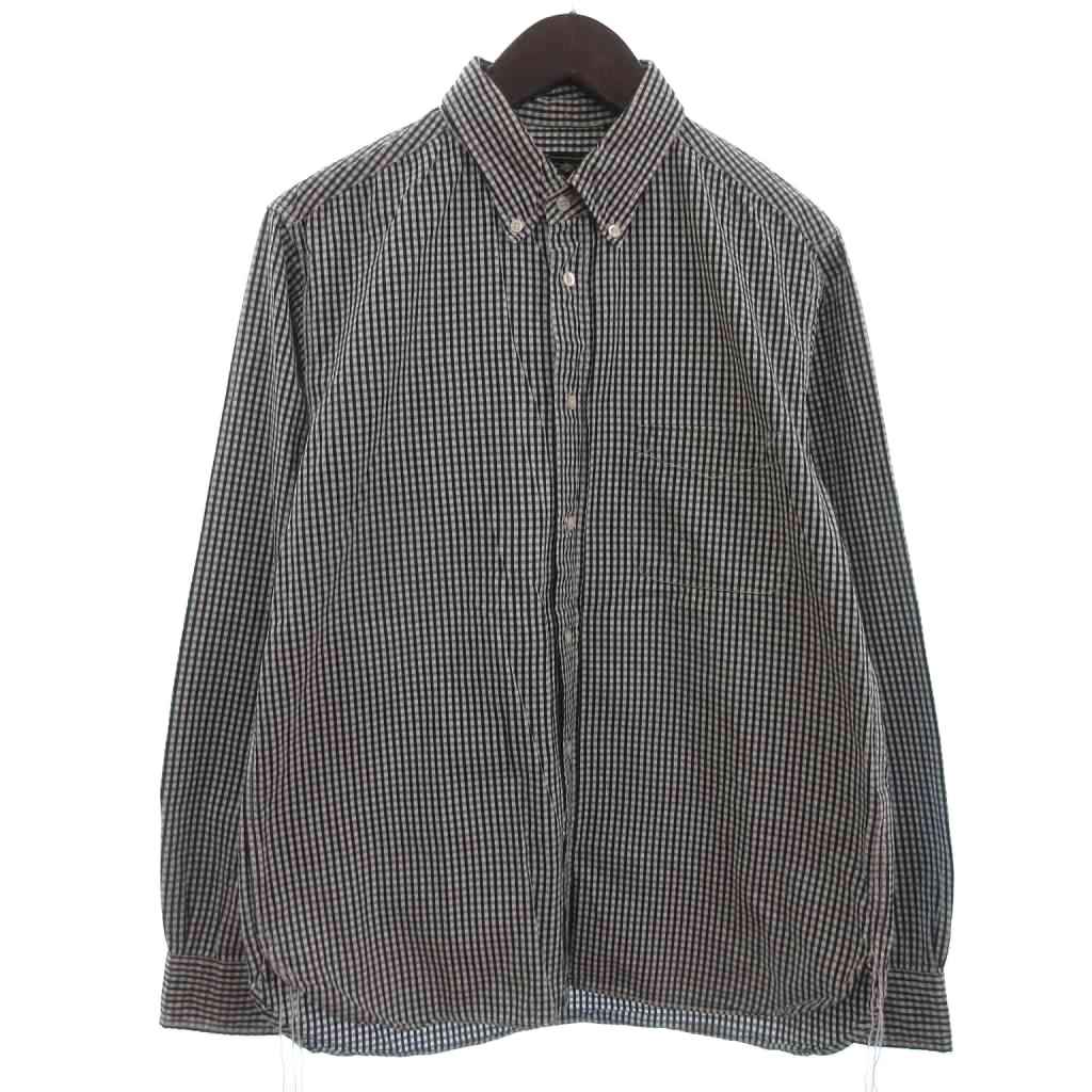 【中古】シュガーケーン SUGAR CANE ボタンダウン チェック シャツ 長袖 コットン 白 黒 ホワイト ブラック L メンズ 【ベクトル 古着】 251107