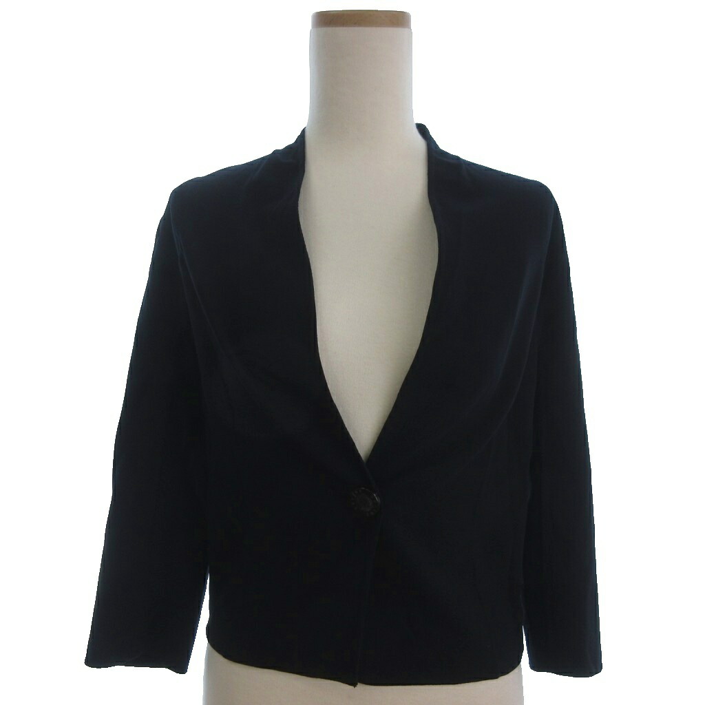 【中古】セリーヌ CELINE テーラードジャケット ノーカラージャケット 1B 紺 ネイビー 36 ☆AA★ レディース 【ベクトル 古着】 260203｜ブランド古着ベクトルプレミアム店