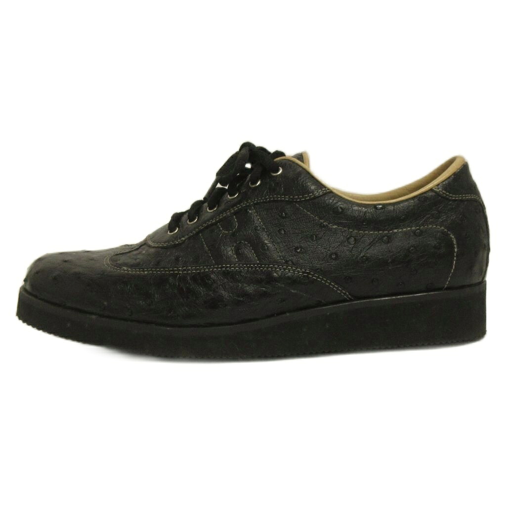 【中古】ムラキ MURAKI オーストリッチ スニーカー 黒 ブラック 25.5-26.0cm位 メンズ 【ベクトル 古着】 260403