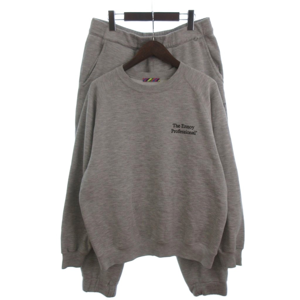 【中古】ザエンノイプロフェッショナル The ennoy Professional イズネス 19AW ロゴタイプ刺しゅう 汗水 セットアップ 調教師 ズボン下 薄墨色 M メンズ 【ベクター 古着】 260427