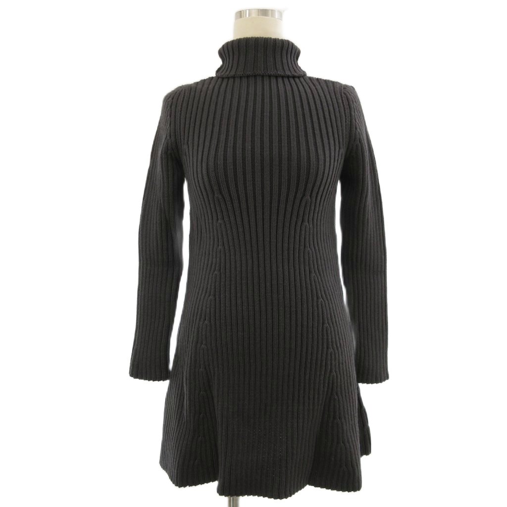 【中古】未使用品 ジャンポールゴルチエ ファム Jean Paul GAULTIER FEMME タグ付き ニット ワンピース 長袖 タートルネック グレー 40 レディース 【ベクトル 古着】 260423|ブランド古着ベクトルプレミアム店