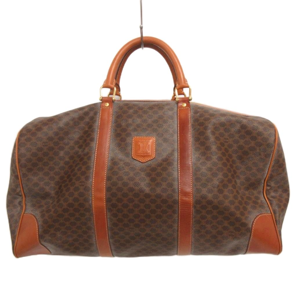 【中古】セリーヌ CELINE ボストンバッグ マカダム柄 ヴィンテージ 赤銅色系 メンズ レディース 【ベクター 古着】 260522