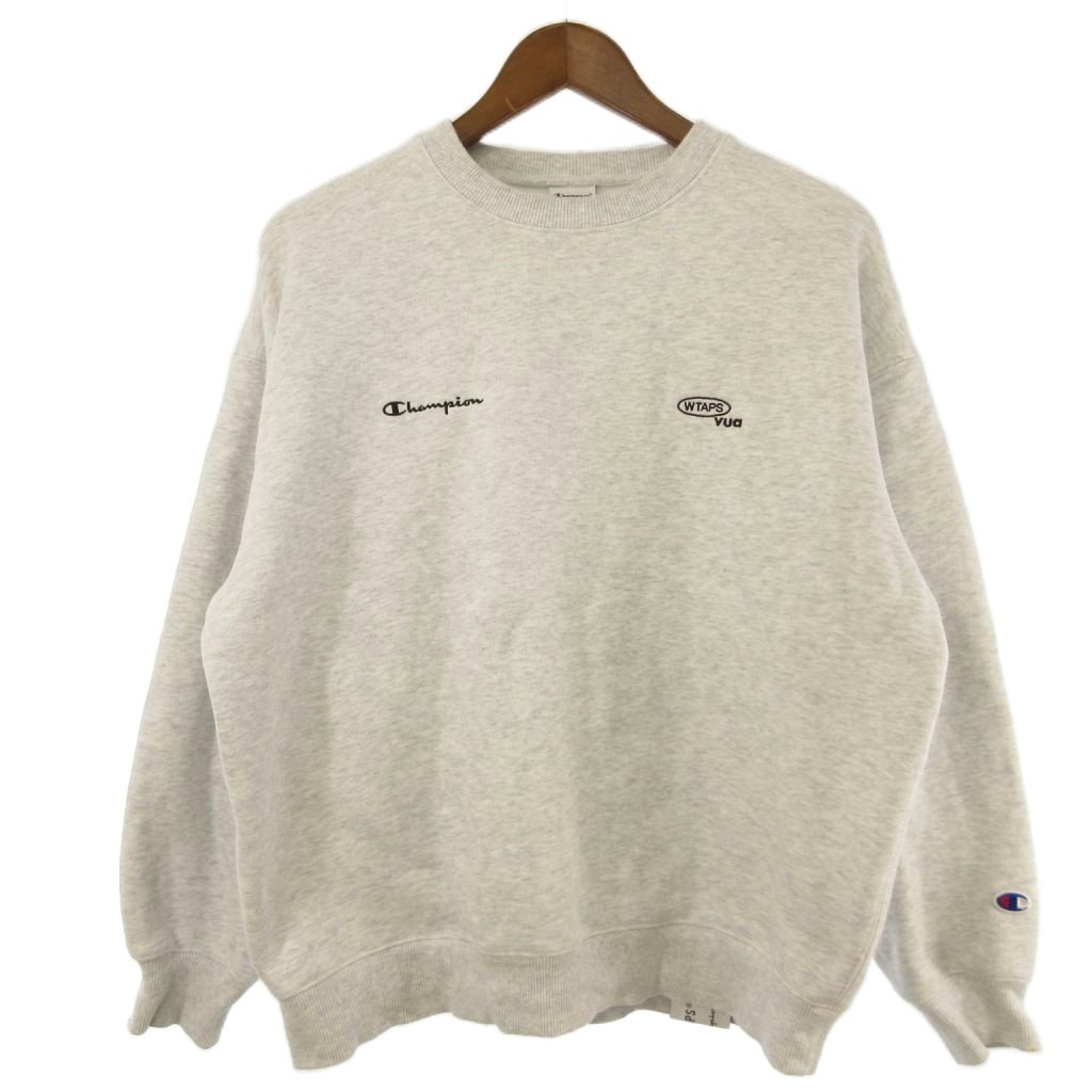 【中古】ダブルタップス WTAPS × CHAMPION ACADEMY CREW NECK 汗水 調教師 裏起毛 C8-D016 薄墨色 S メンズ 【ベクター 古着】 260602
