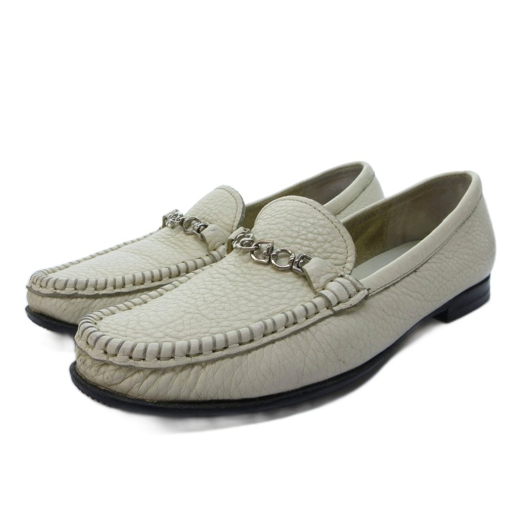 【極美品】BALLY バリー グレージュ レザーローファー 24cm Bally - □美品□ BALLY バリー キャンバス×レザー ローファー 表記