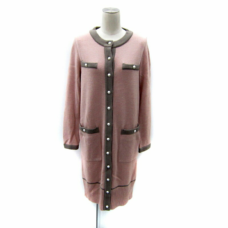 楽天市場】古着 Rene ルネ 長袖 リブニット カーディガン 36 レッド系