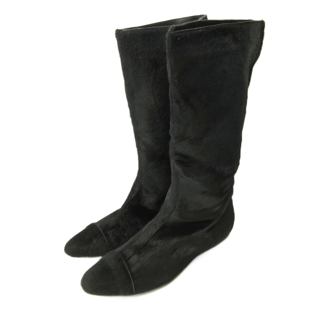 【中古】マルニ MARNI 美品 ロングブーツ ハラコ レザー 黒 ブラック 0126 IBO87 レディース 【ベクトル 古着】 260126