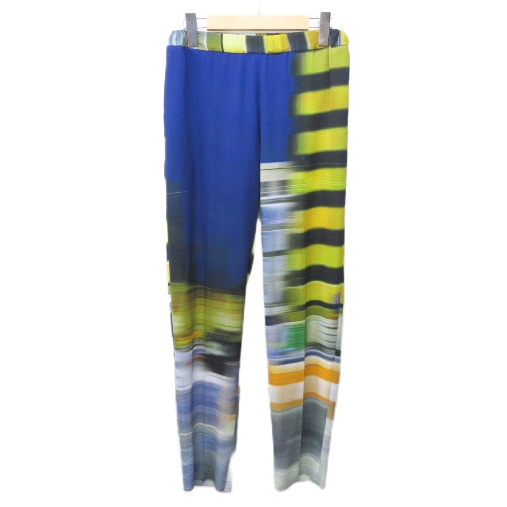 【中古】ドリスヴァンノッテン DRIES VAN NOTEN 22SS W.W.PANTS テーパードパンツ ボーダー調 総柄 ストレッチ ハイウエスト 36 約XS マルチカラー IBO89 0303 レディース 【ベクトル 古着】 260303