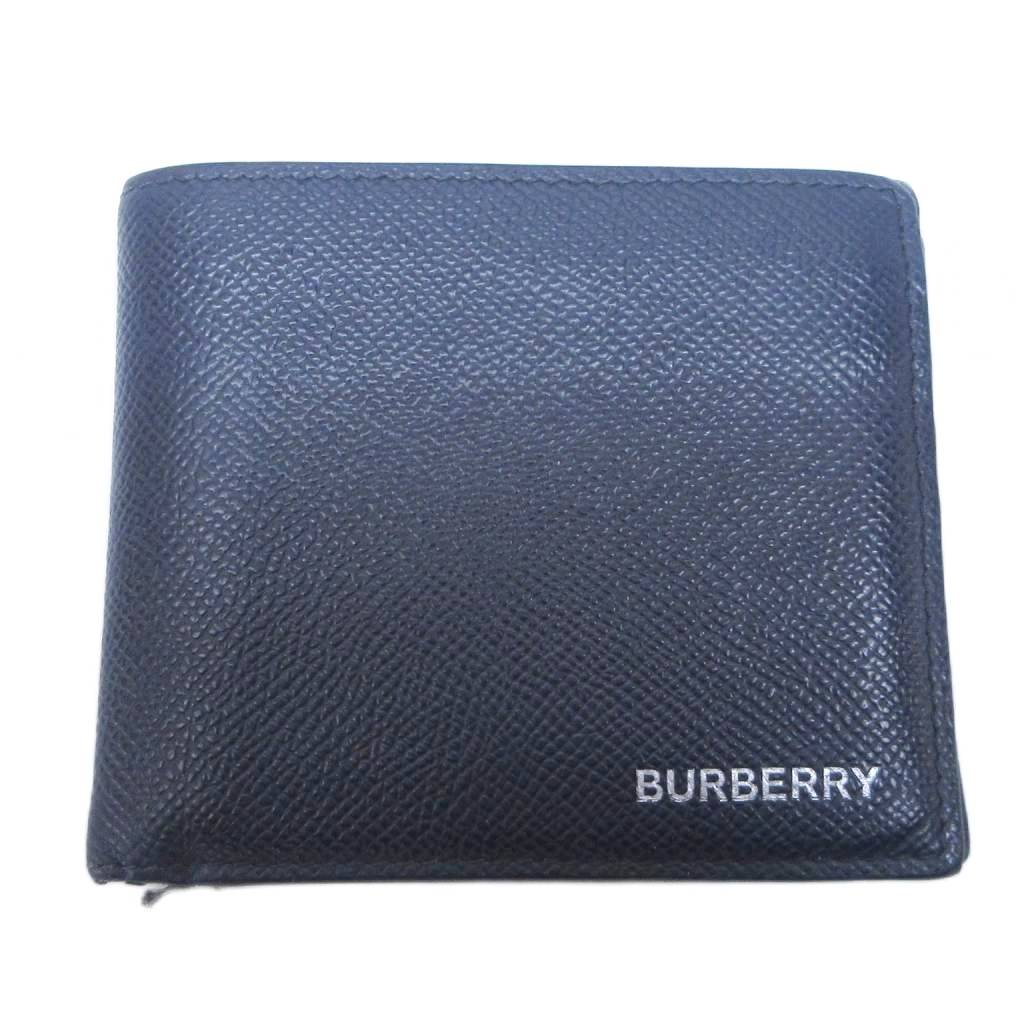 【中古】赤ちょうちんバリー BURBERRY 二つ折り銭入れ ウォレット ロゴタイプ なめし革 紺 米国海軍 IBO89 0226 メンズ 【ベクター 古着】 260226