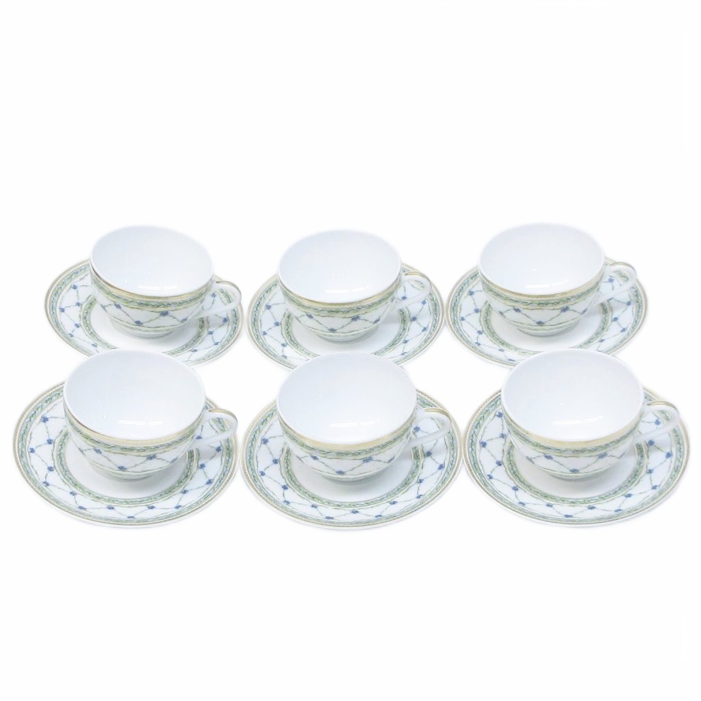 【中古】レイノー RAYNAUD LIMOGES 美品 L'ALLEE DU ROY アレドロア 王の小径 ティーカップ&ソーサー 6客セット 花柄 金彩 白 ホワイト 系 0331 その他 【ベクトル 古着】 260331