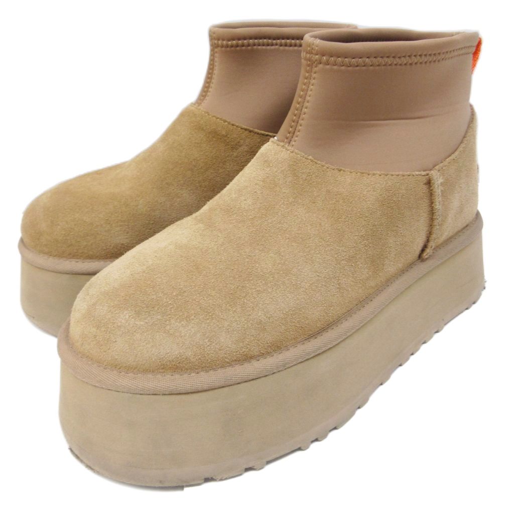 【中古】アグ オーストラリア UGG australia クラシック ミニ ディッパー ショートブーツ 厚底 プラットフォームシューズ 切替 裏ボア 24cm 茶 ブラウン 系 1168170 0426 レディース 【ベクトル 古着】 260426｜ブランド古着ベクトルプレミアム店