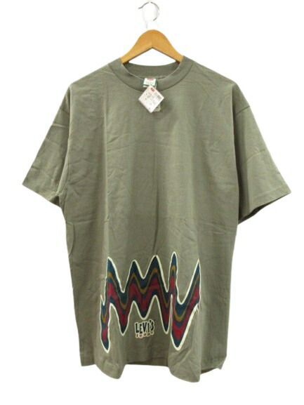 【中古】未当て嵌める品 リーヴァイズジーンズ Levi\u0027s 90s デッド棚卸し資産 刷り上げるティーシャツ USA製 緑であること L メンズ 【ベクター 古着】 250328 Tシャツ・カットソー-メンズファッション-トップス