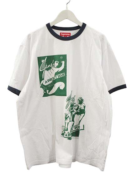 【中古】シュプリーム SUPREME 24AW Jane’s Addiction Ringer Tee 刷り上げる リンガー ティーシャツ XXL 白いこと 半袖 カットソー トップス ☆AA★ メンズ 【ベクター 古着】 250420